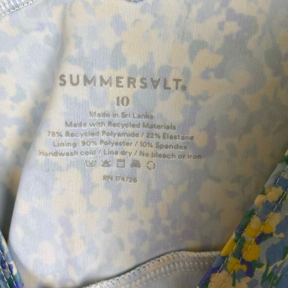 NWT Summersalt Perfect Wrap Blue Yellow Floral One-Piece Swimsuit Size 10 - Picture 12 of 14
